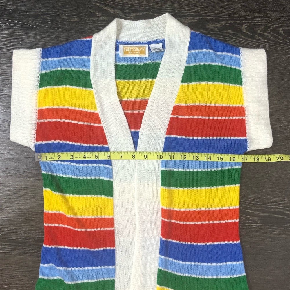Vintage Rainbow Striped Cardigan - Picture 6 of 9